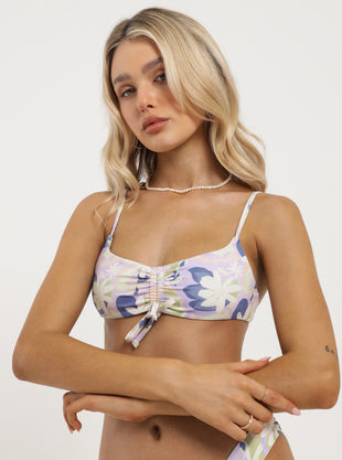 Gathered Tie Bralette in Cannes