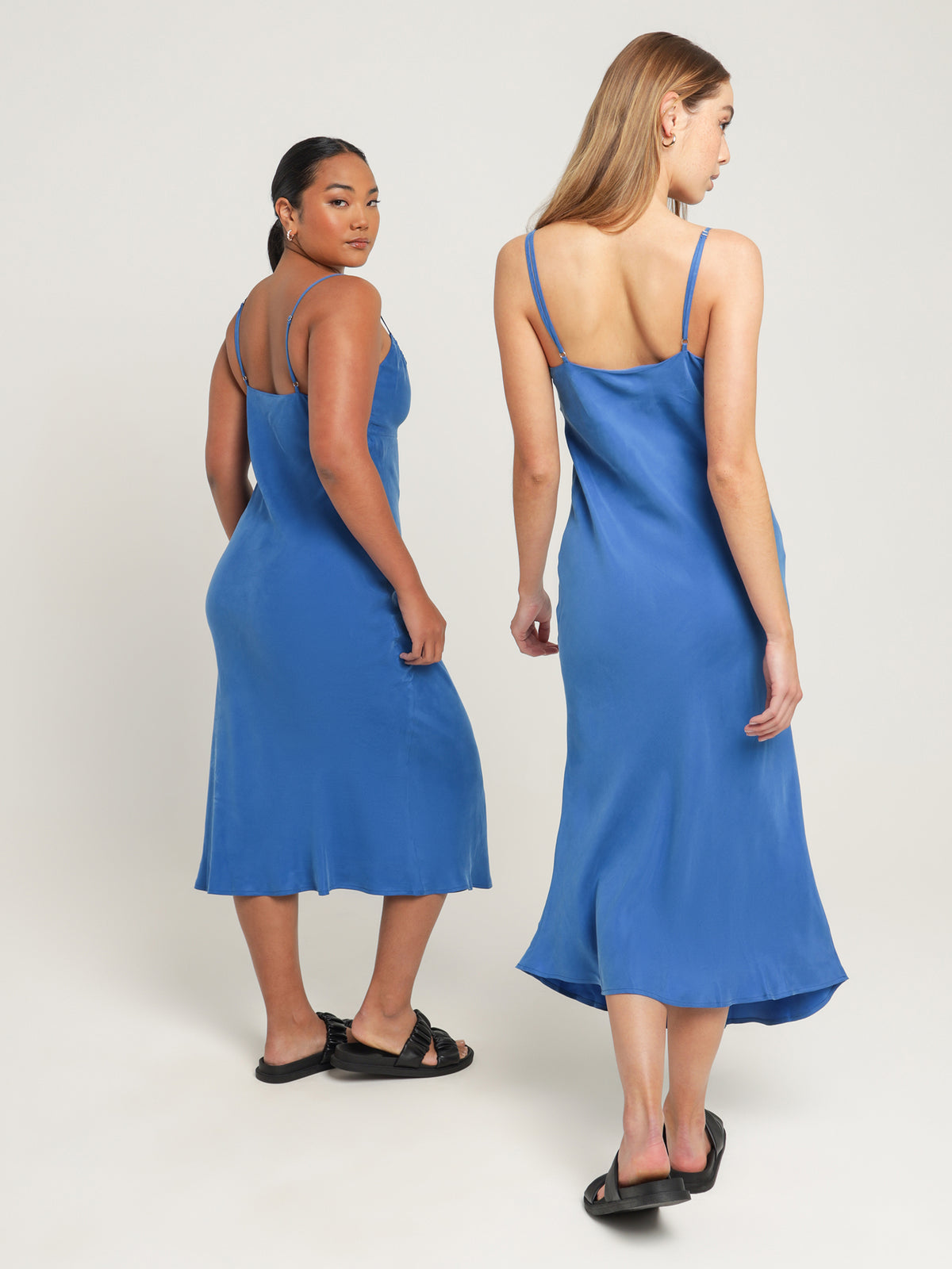Sol Cupro Dress in Pacific Blue