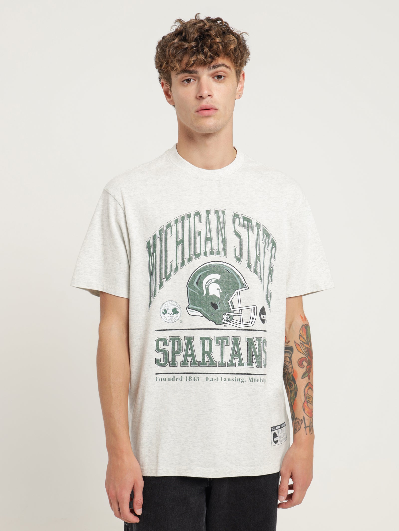 Ncaa Vintage Champs Michigan State T-Shirt Grey Marle