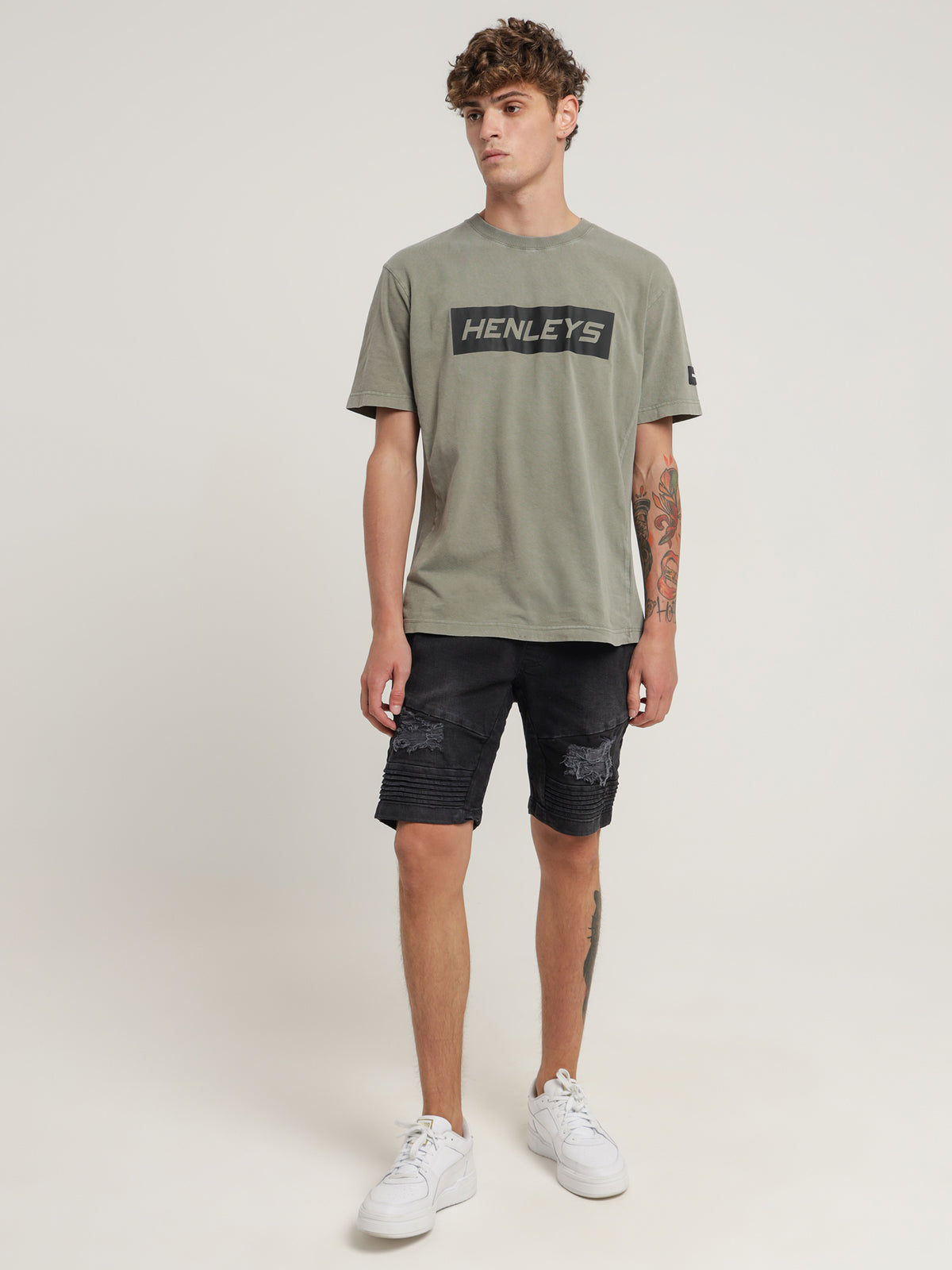 Henleys Falcon Moto Denim Short | Vintage Black