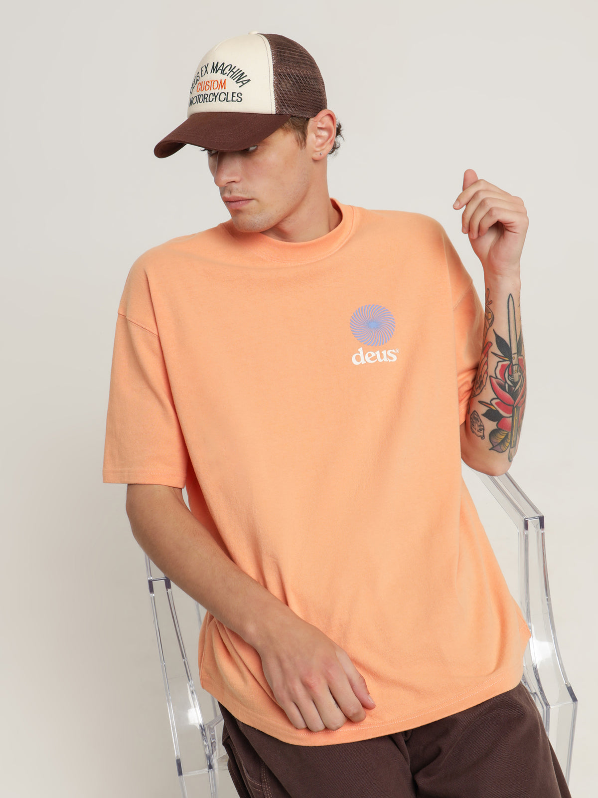 Strata T-Shirt in Sunkist Orange