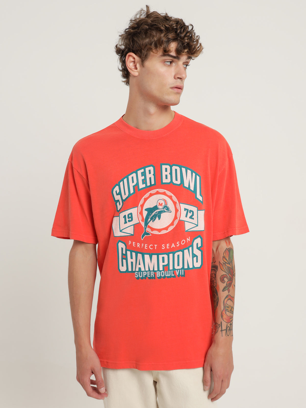 Miami Dolphin T-Shirt in Faded Orange