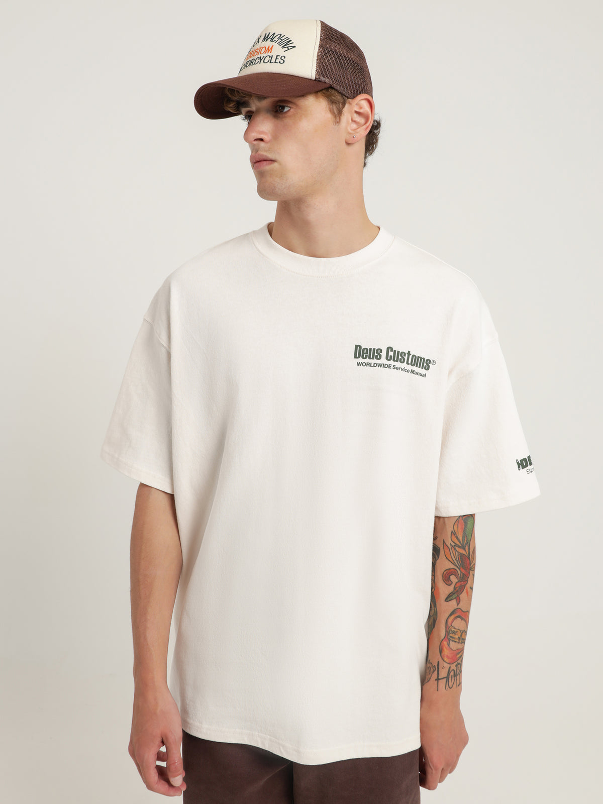 Vertical T-Shirt in White Sand