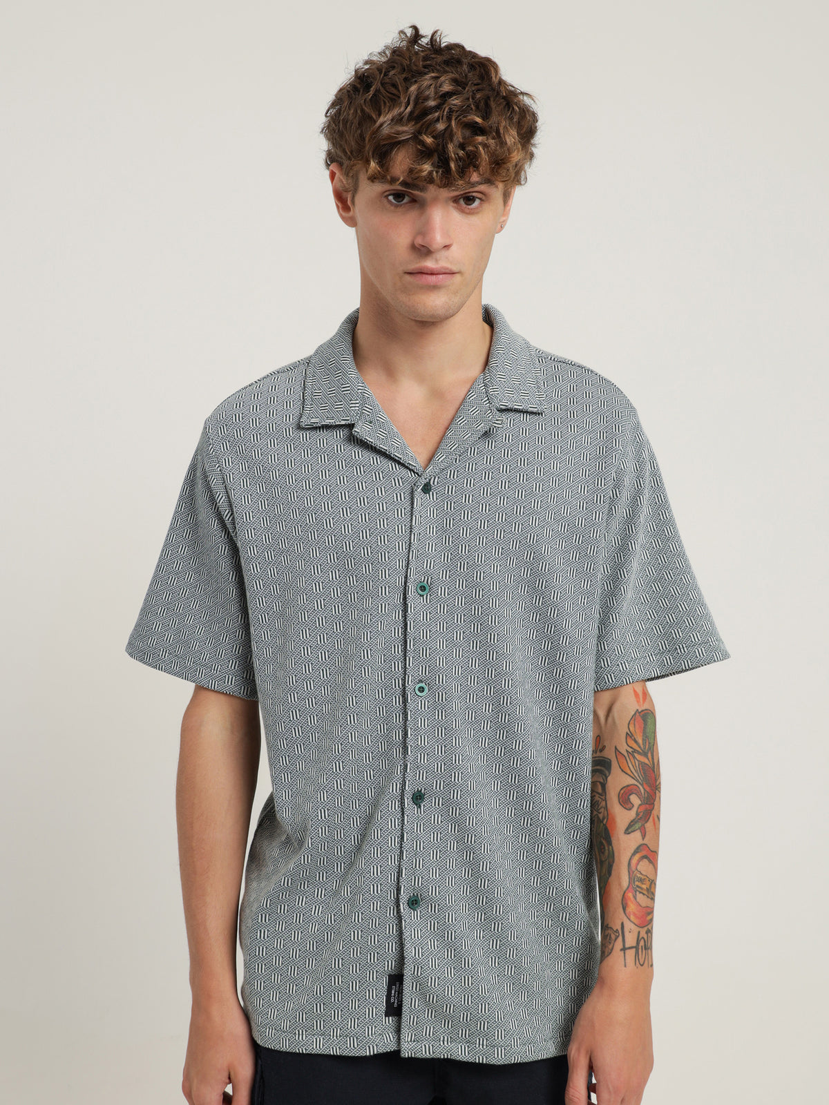 Ease Bowling Shirt in Teal