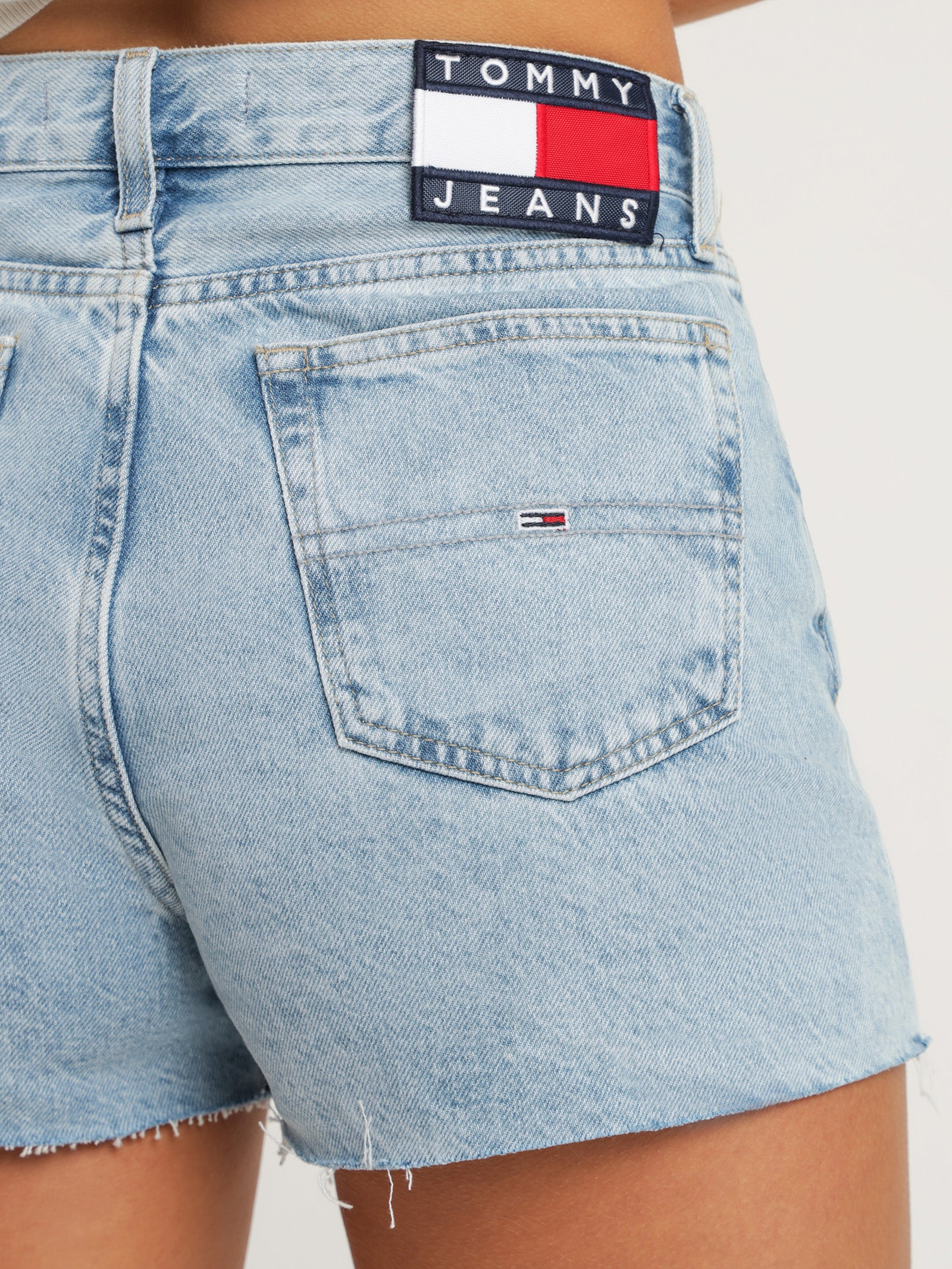 Faded Raw Hem Denim Hotpants