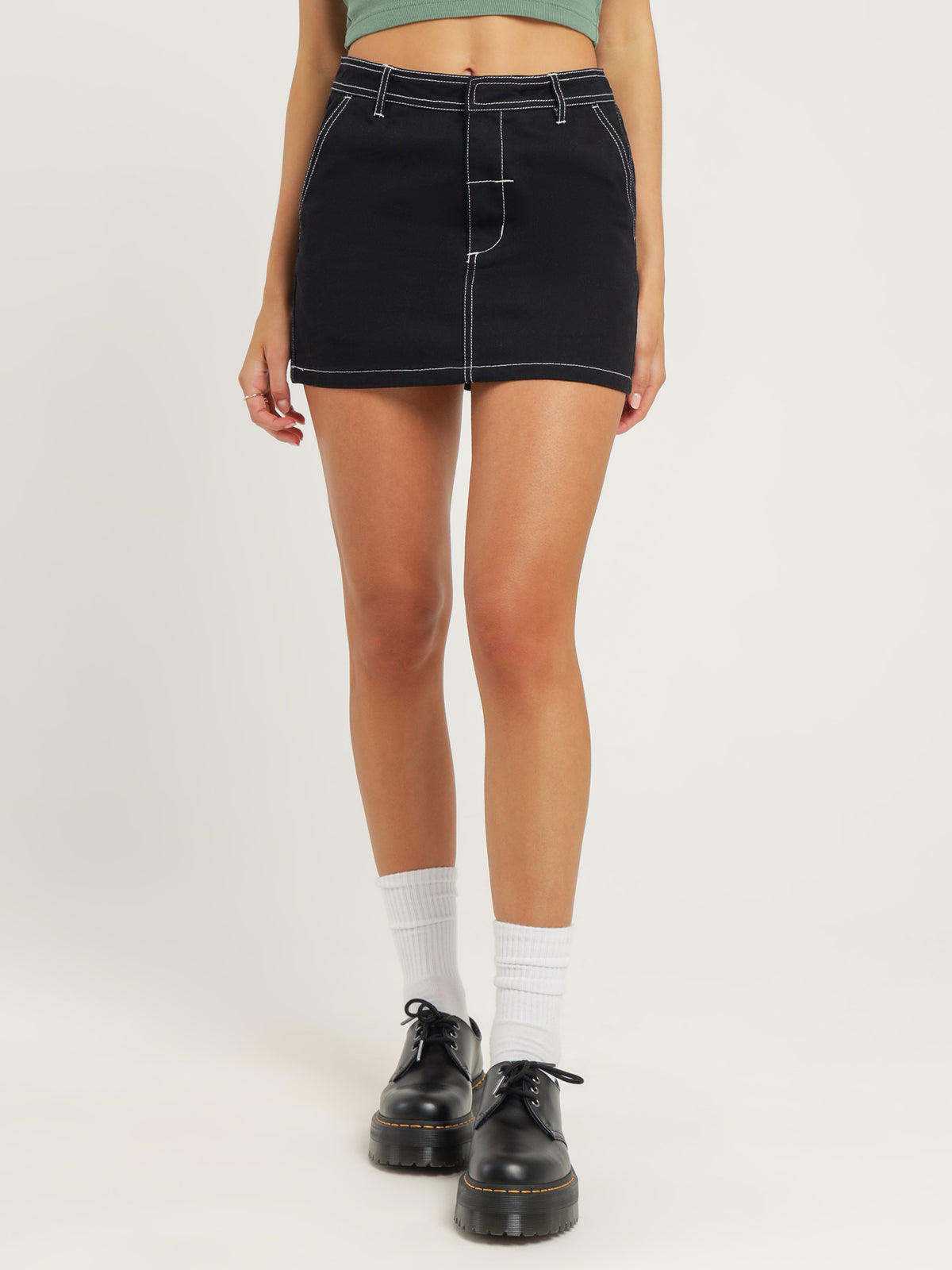 Rift Cargo Mini Skirt in Black