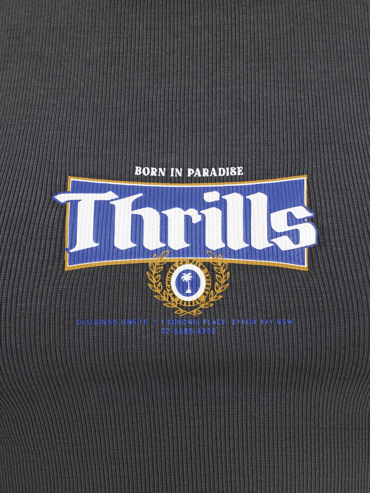King of Thrills Baby Crop T-Shirt in Merch Black
