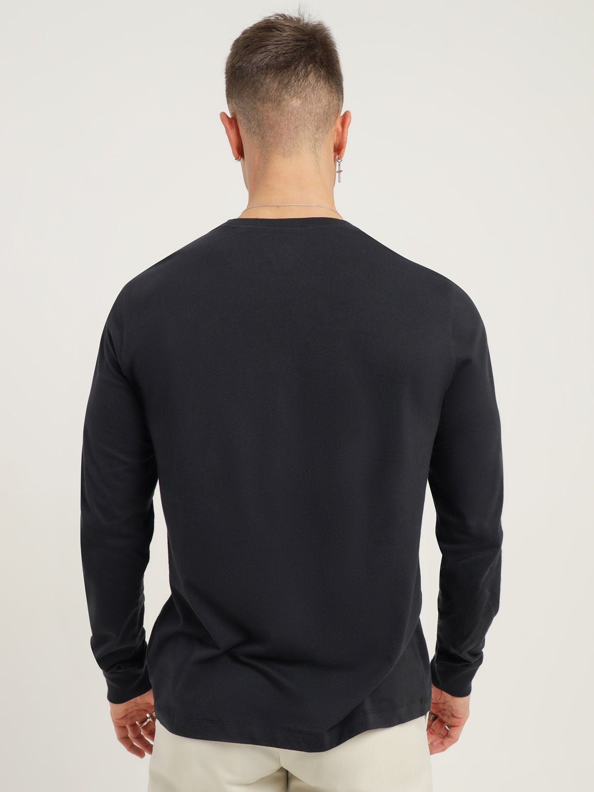 Sportswear Brandriff Open Long Sleeve T-Shirt in Black