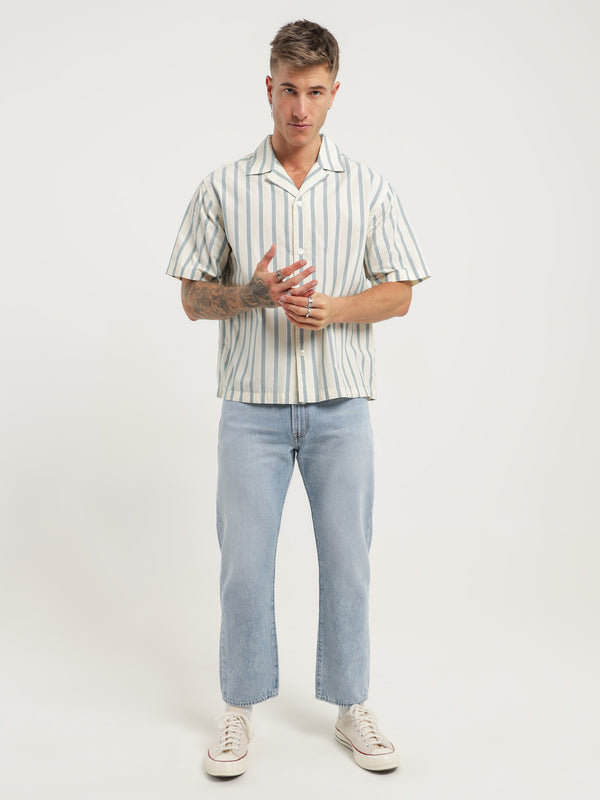 Short Sleeve Slouchy Shirt in White - Glue Store