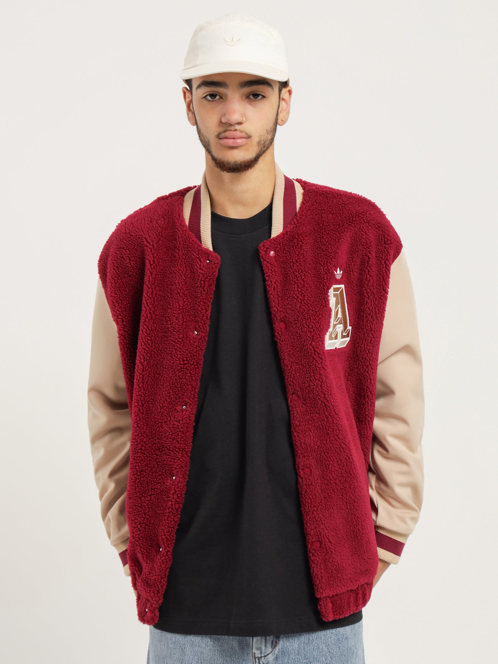 Adidas Varsity Jacket Burgundy | Glue Store