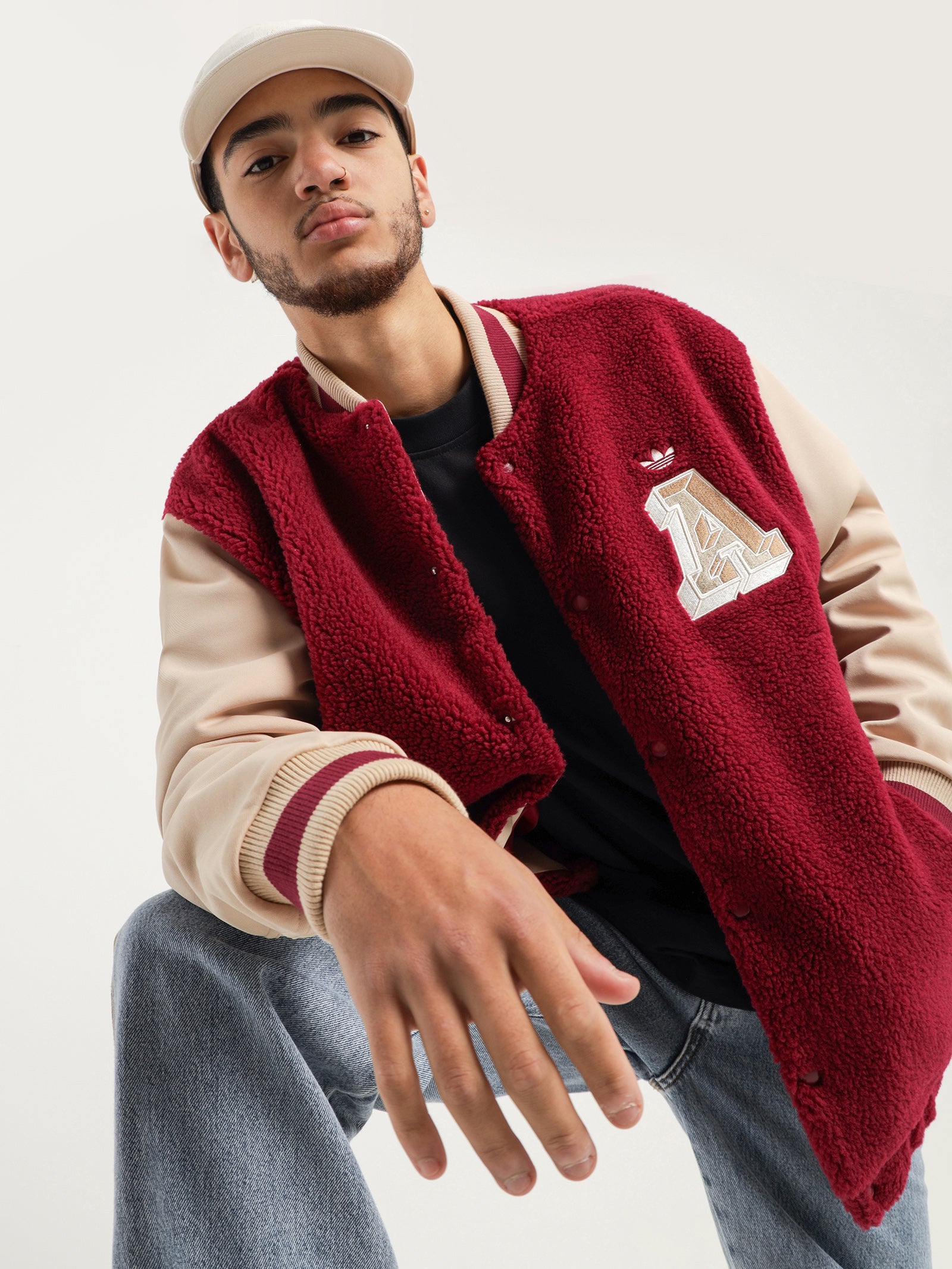 Adidas Varsity Jacket Burgundy | Glue Store