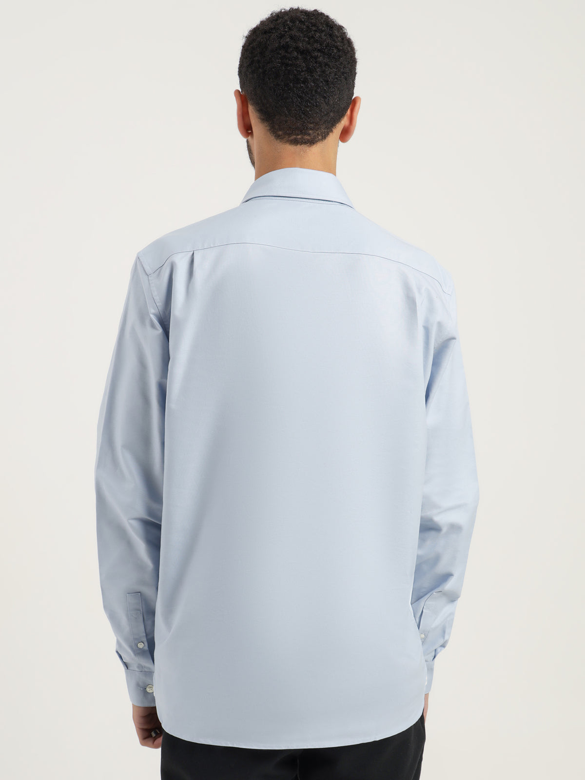 Long Sleeve Oxford Shirt in Smoke Blue