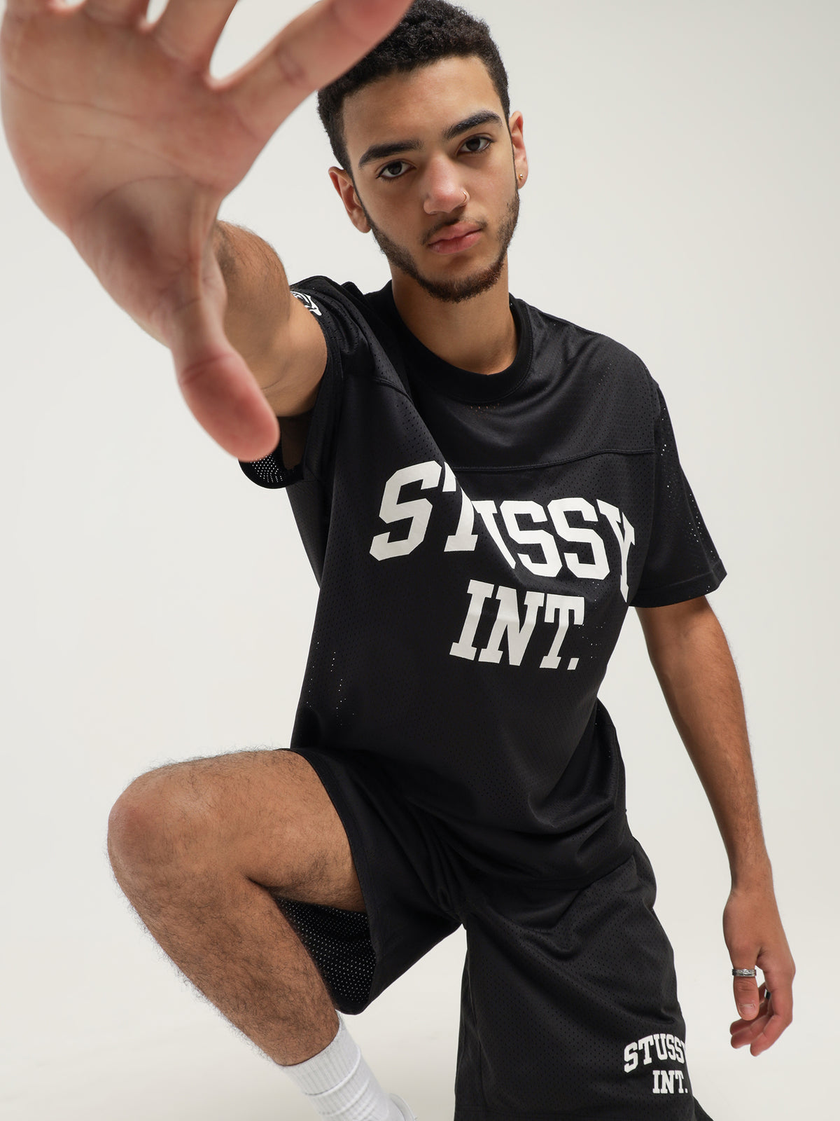 Stussy Int. Mesh T-Shirt in Black