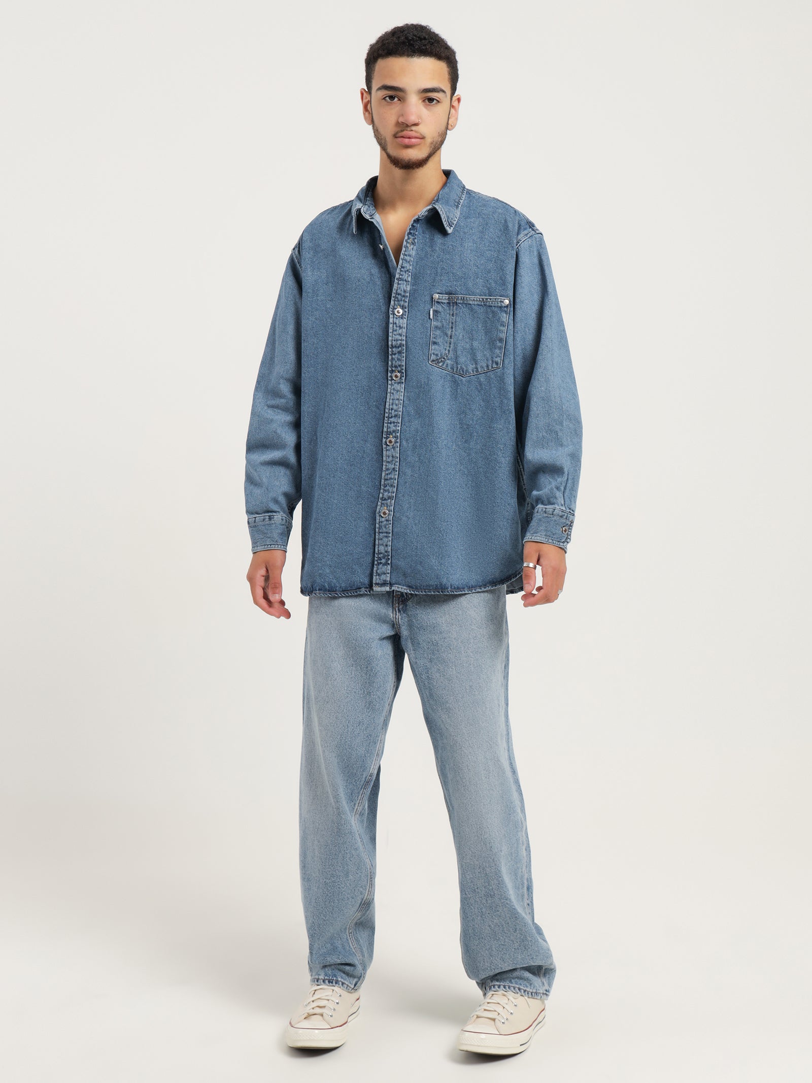 Silvertab Oversized One Pocket Shirt
