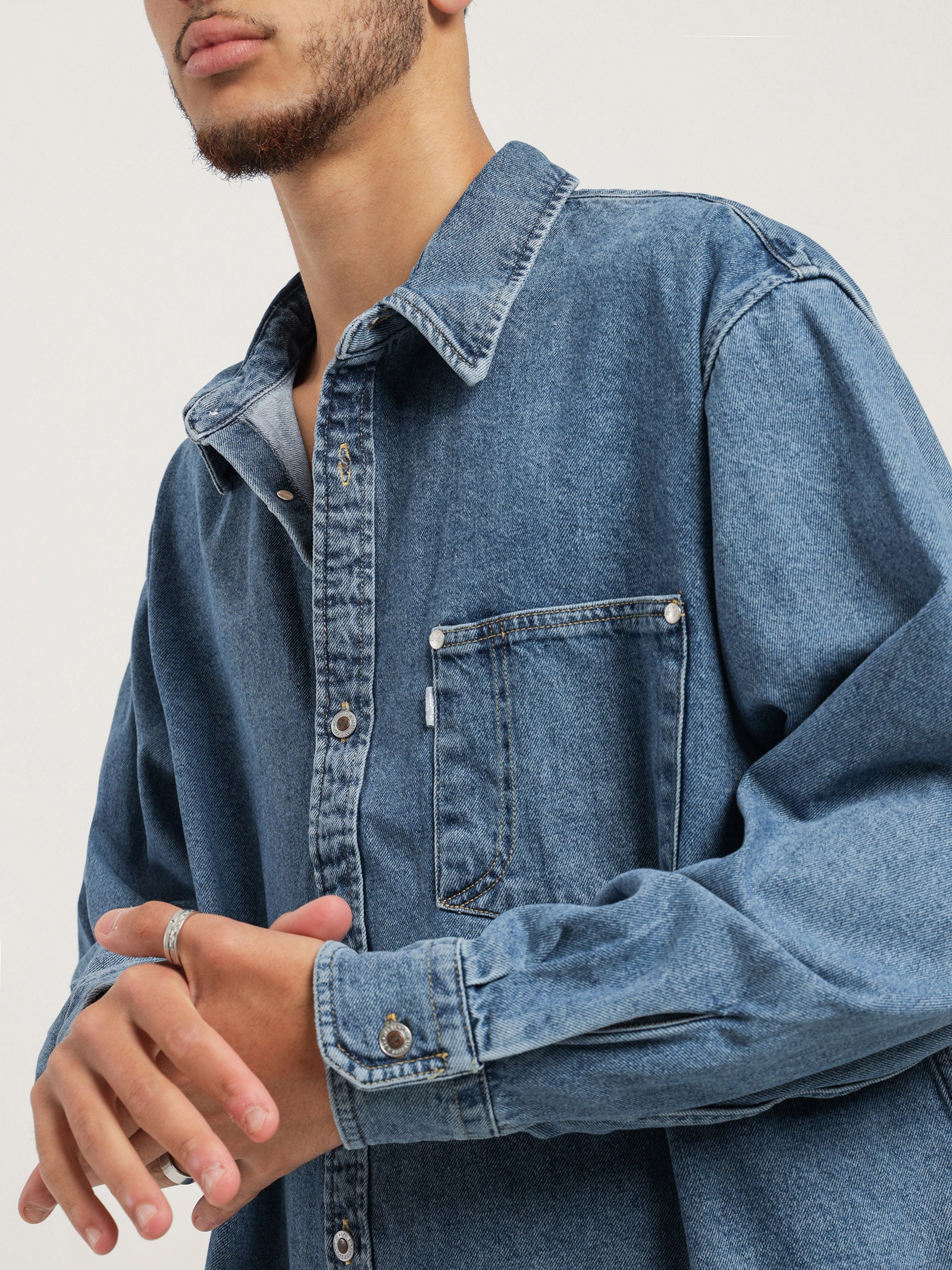 Silvertab Oversized One Pocket Shirt