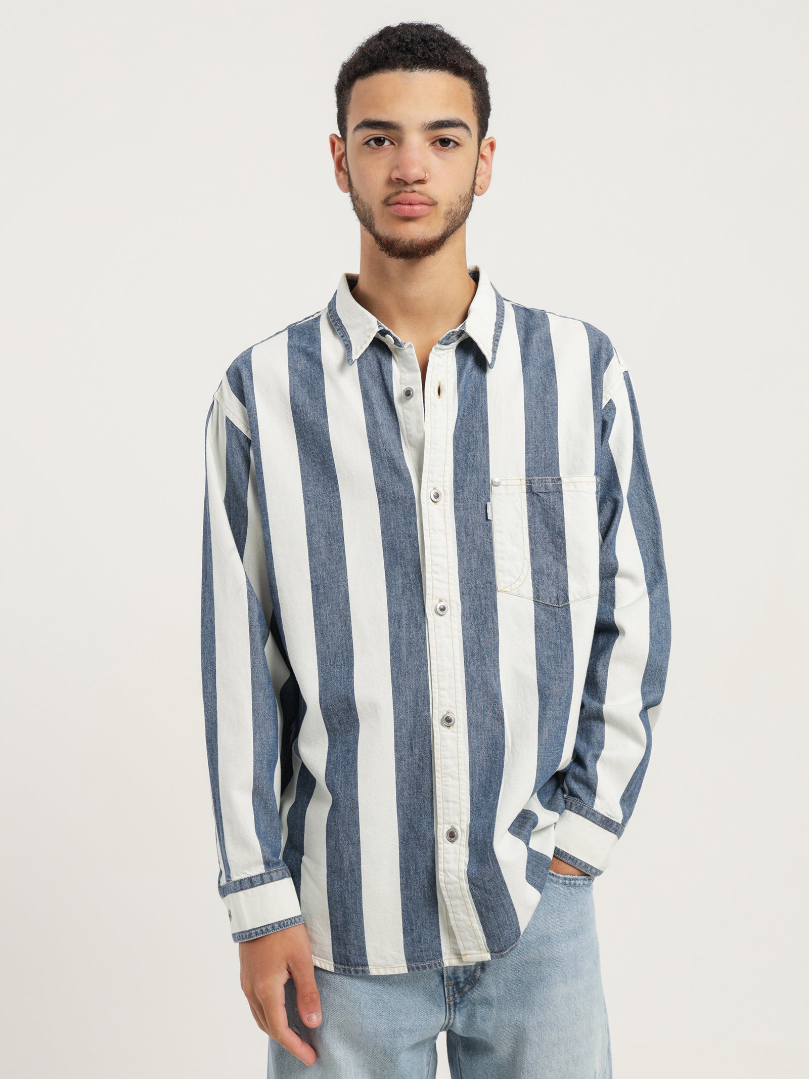 Silvertab Oversized One Pocket Shirt