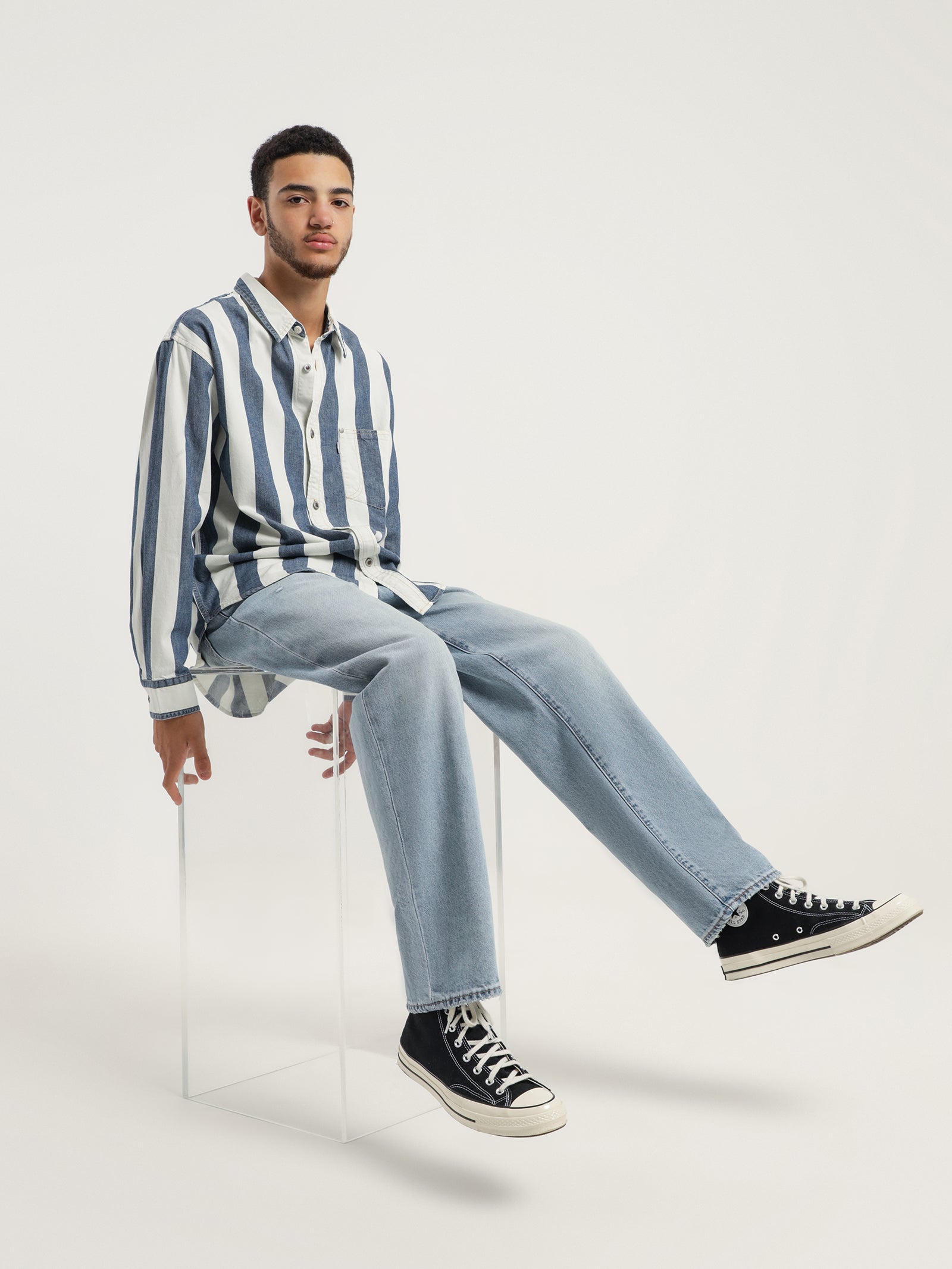 Silvertab Oversized One Pocket Shirt