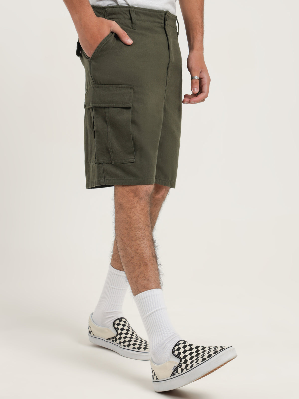 Surplus Cargo Shorts in Military Green