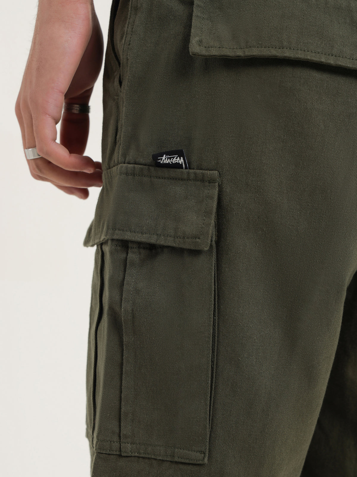 Surplus Cargo Shorts in Military Green