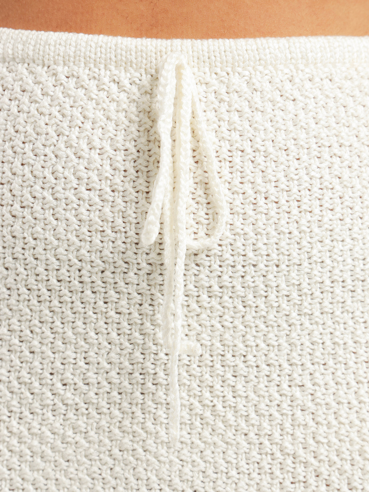 Monah Crochet Mini Skirt in Off White
