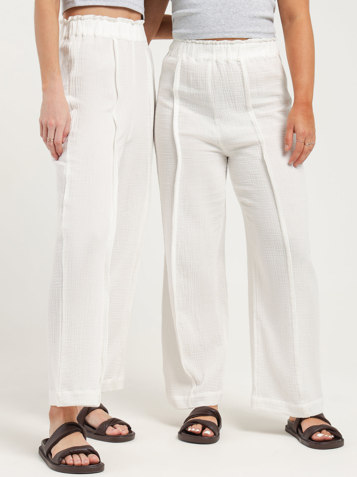 Quinn Seam Front Pants in Off White