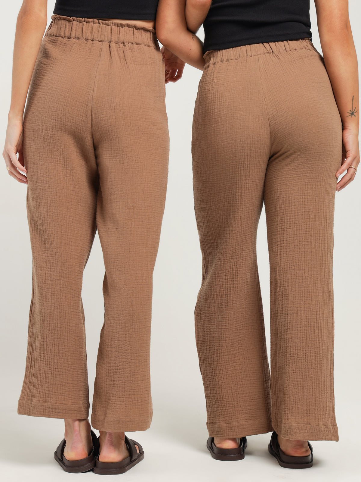 Quinn Seam Front Pants in Latte Brown
