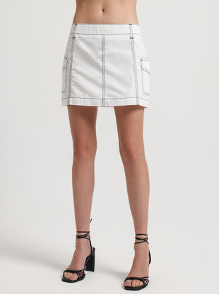 Arden Cargo Skirt in White