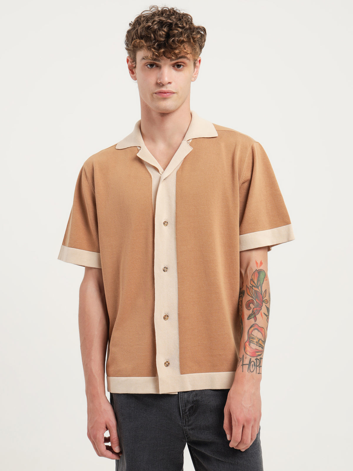 Sully Knit Shirt in Camel