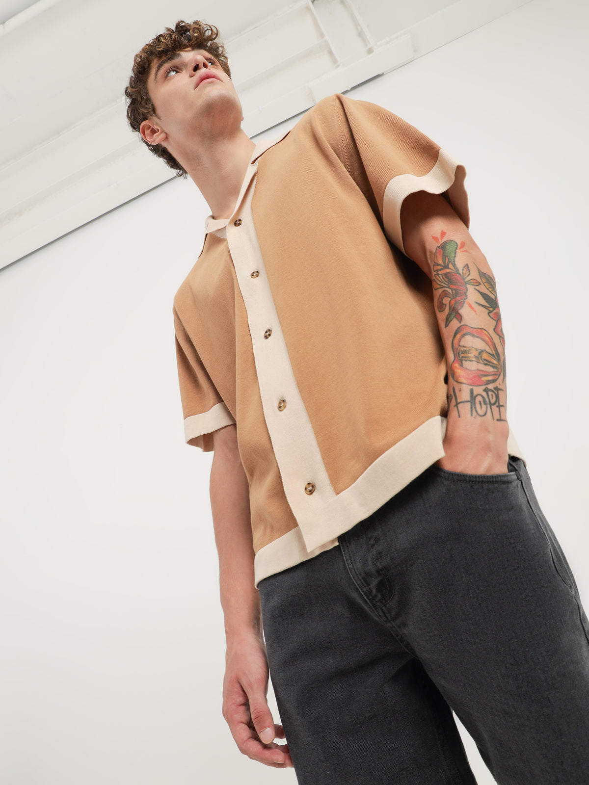 Sully Knit Shirt in Camel