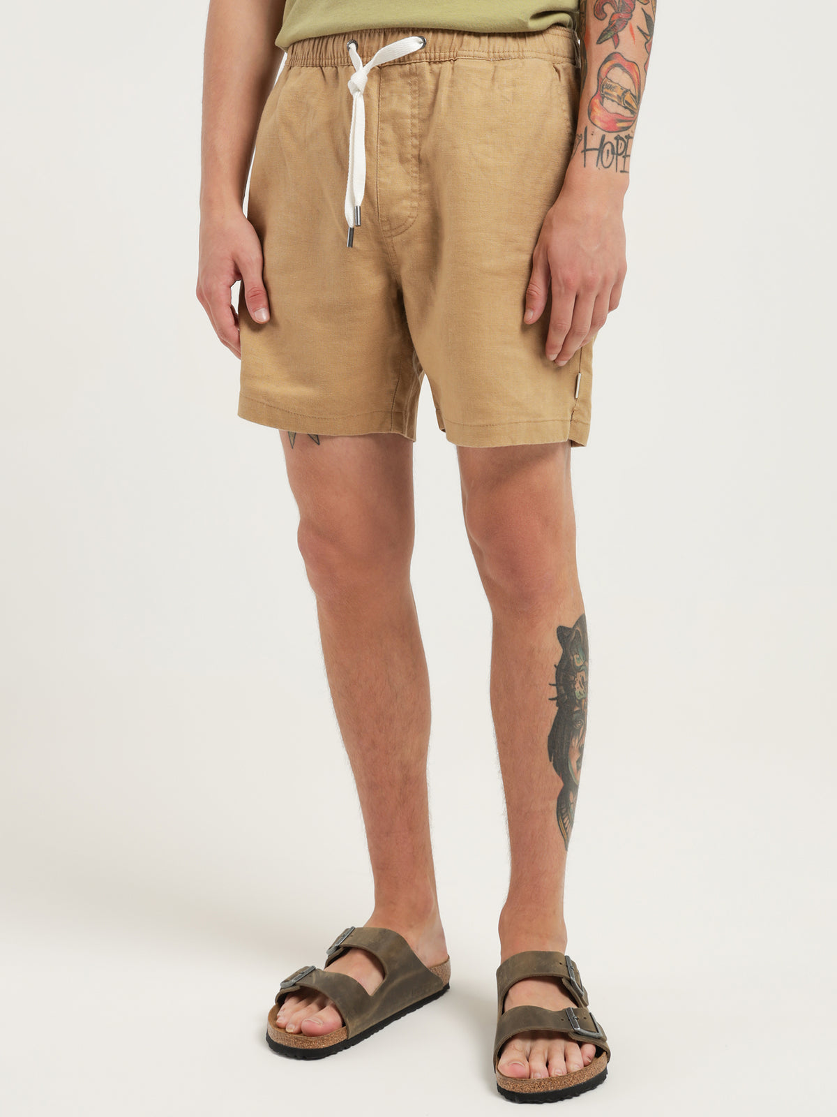 Article One Nero Linen Shorts | Camel