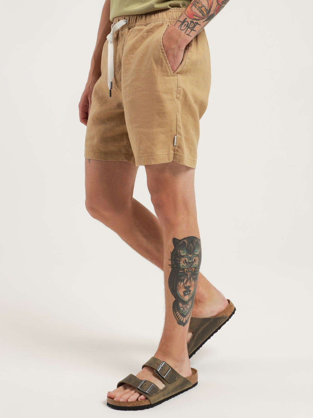 Article One Nero Linen Shorts | Camel