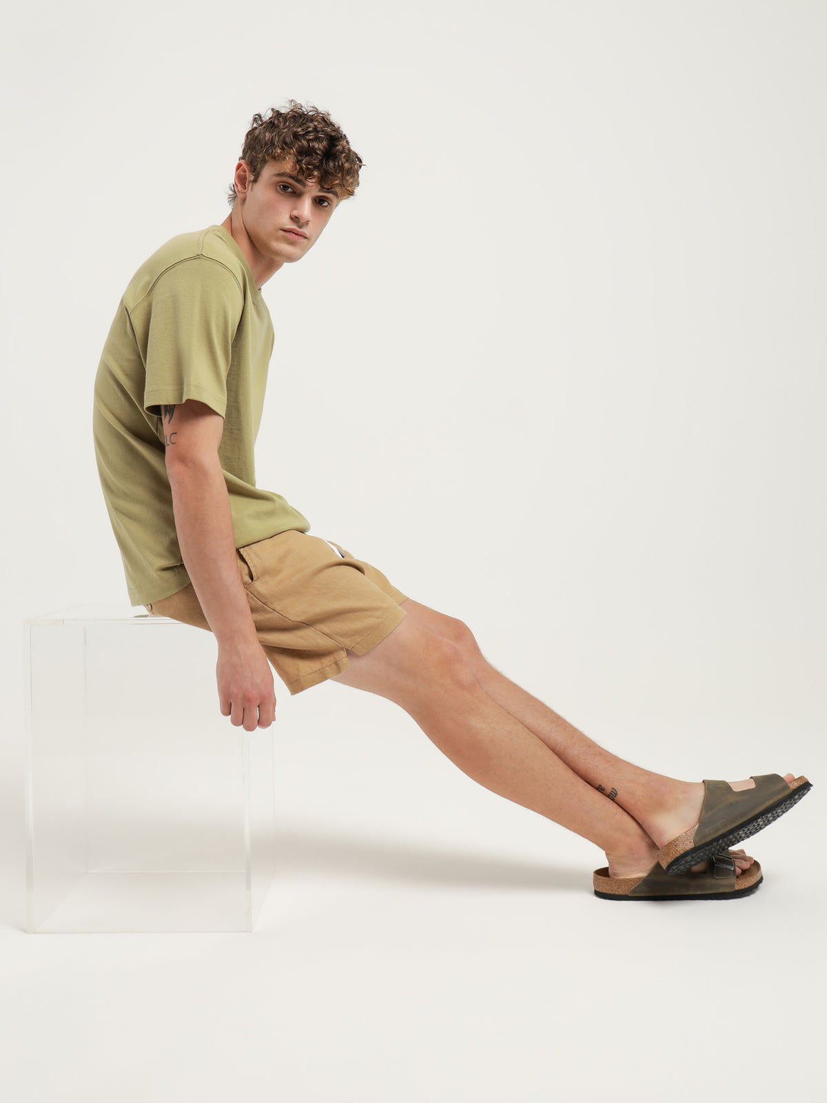 Article One Nero Linen Shorts | Camel