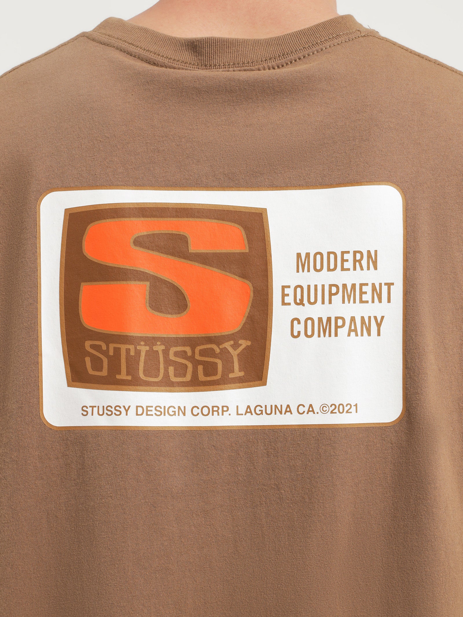 stussy シャツ　ブラウン　Sサイズ Stussy Equipment Company Short Sleeve T-Shirt Chocolate