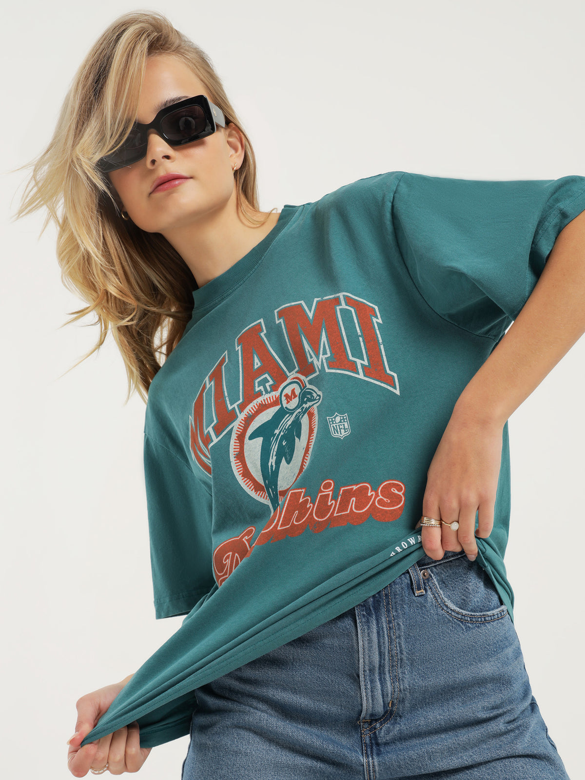 Team Up Dolphins T-Shirt in Teal
