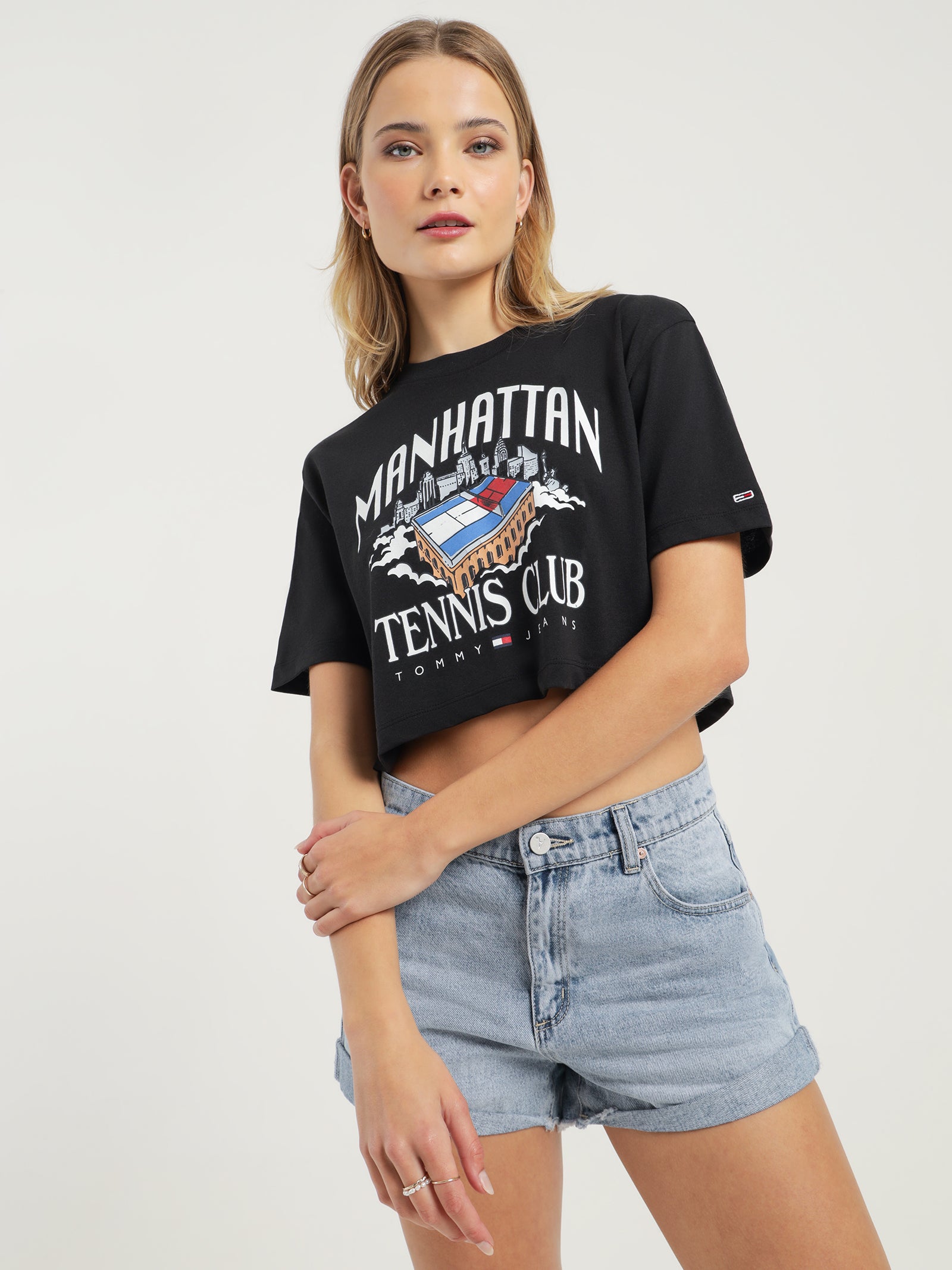 Super Crop Tommy Jeans Tennis Short Sleeve T-Shirt