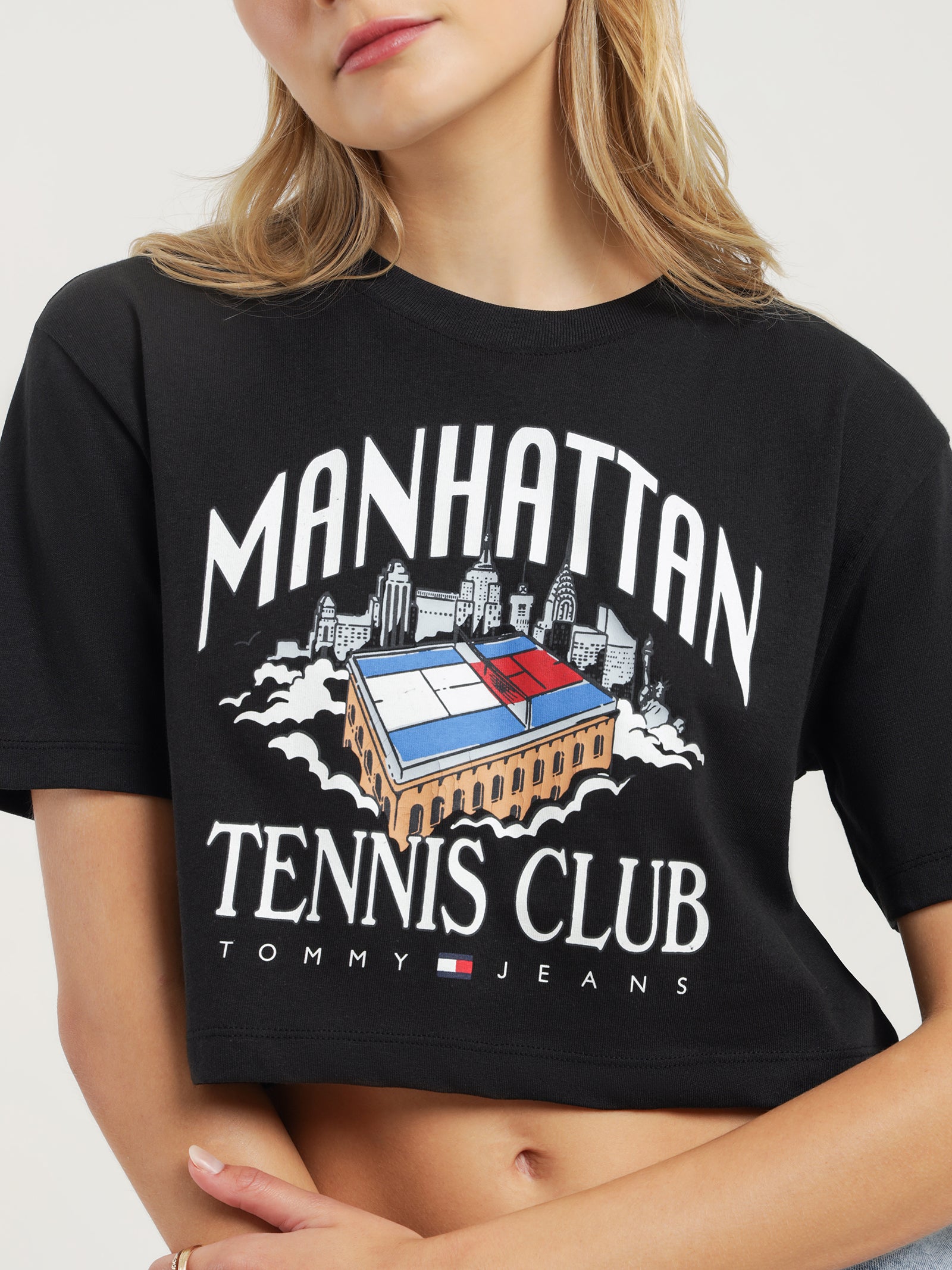 Super Crop Tommy Jeans Tennis Short Sleeve T-Shirt