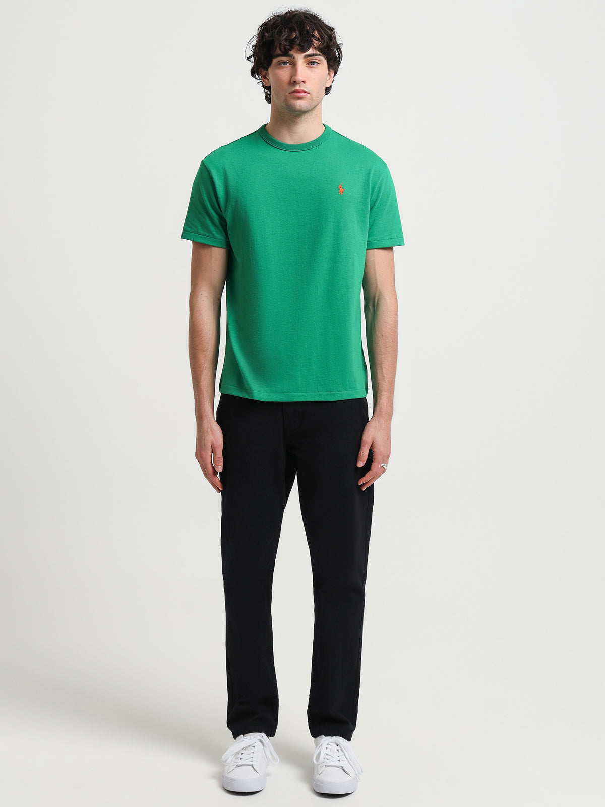 Classic Fit Jersey Crew Neck T-Shirt in Green