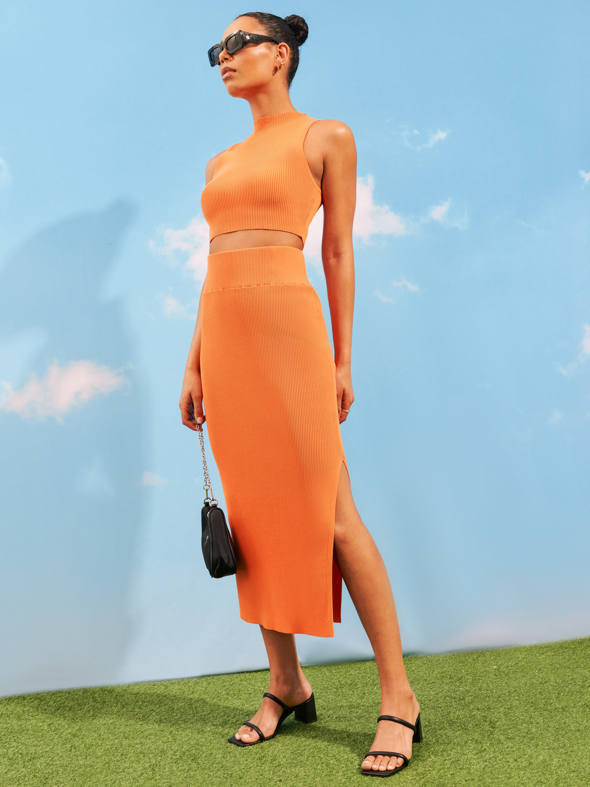 Ariya Knit Top in Tango Orange