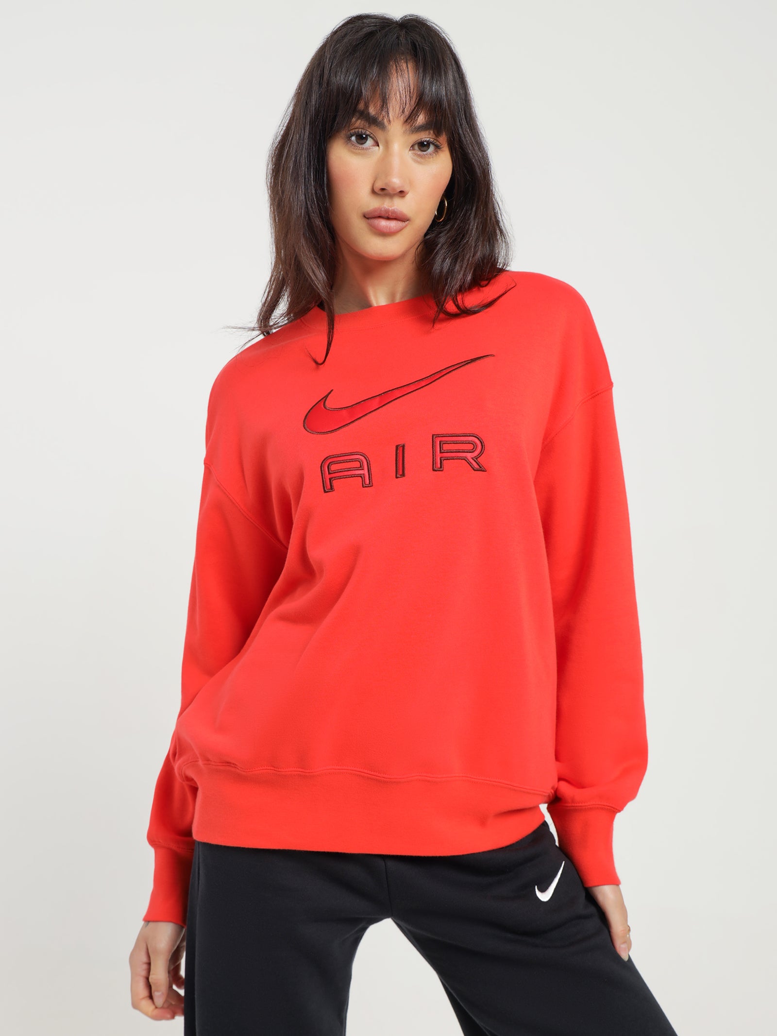 Nike Sportswear Air Fleece Crew Brown Glue Store