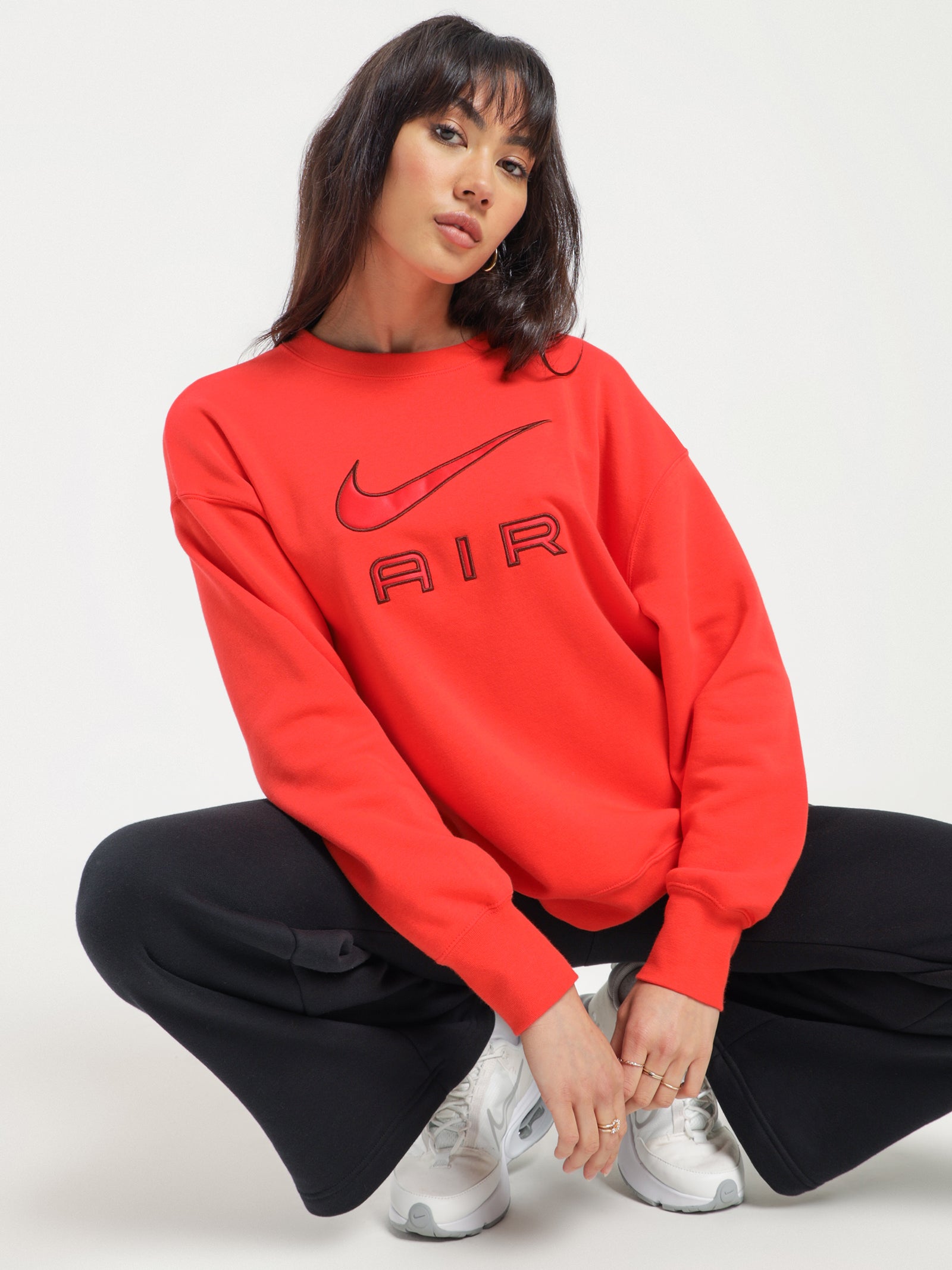 Nike Sportswear Air Fleece Crew Brown Glue Store