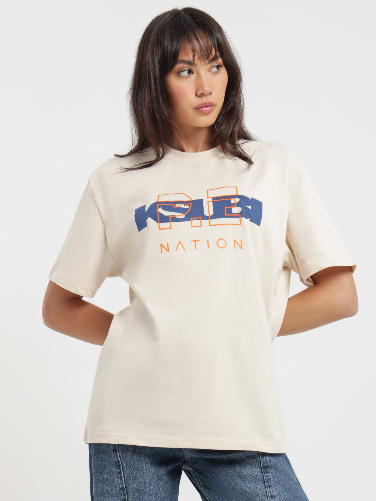 Ksubi x P.E Nation Short Sleeve T-Shirt in Ecru