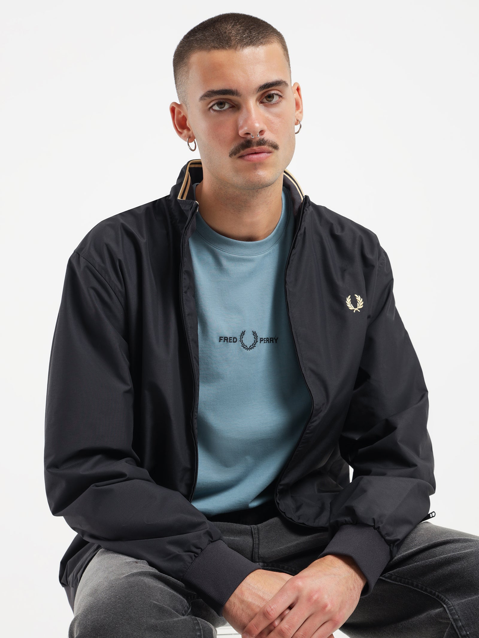 Fred Perry Brentham Jacket Black | Glue Store