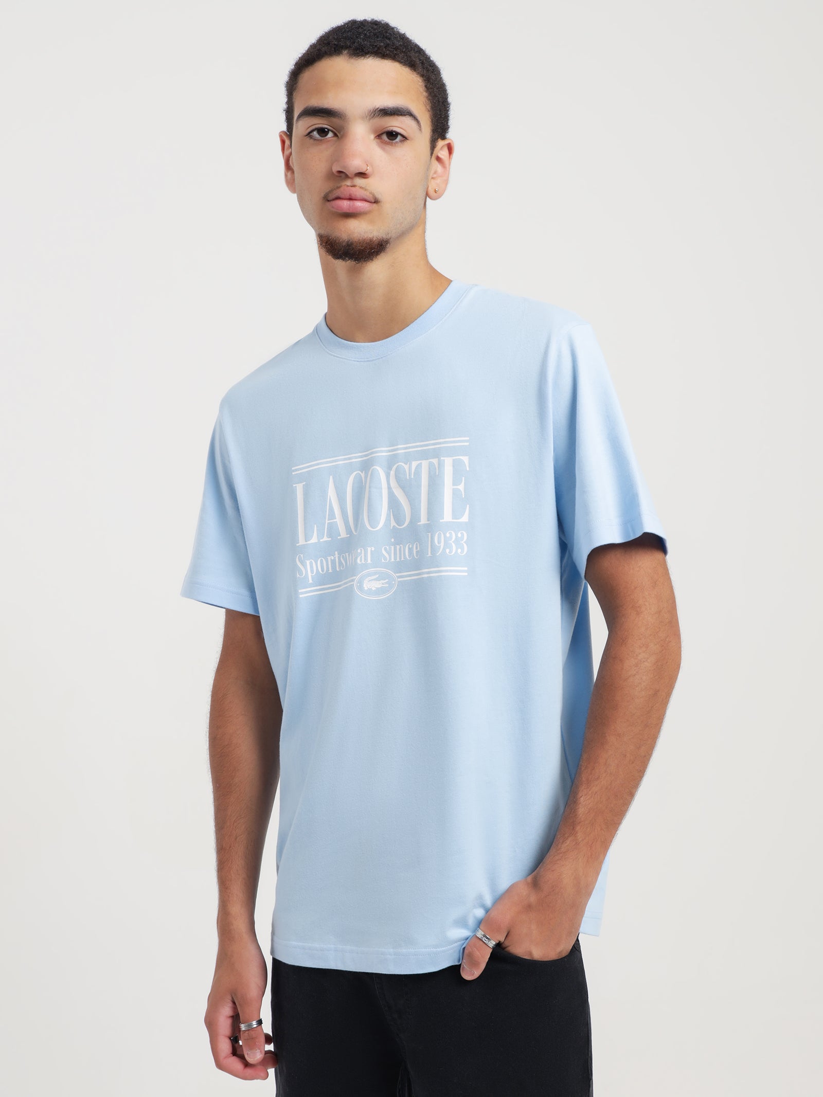 men light blue graphic tee