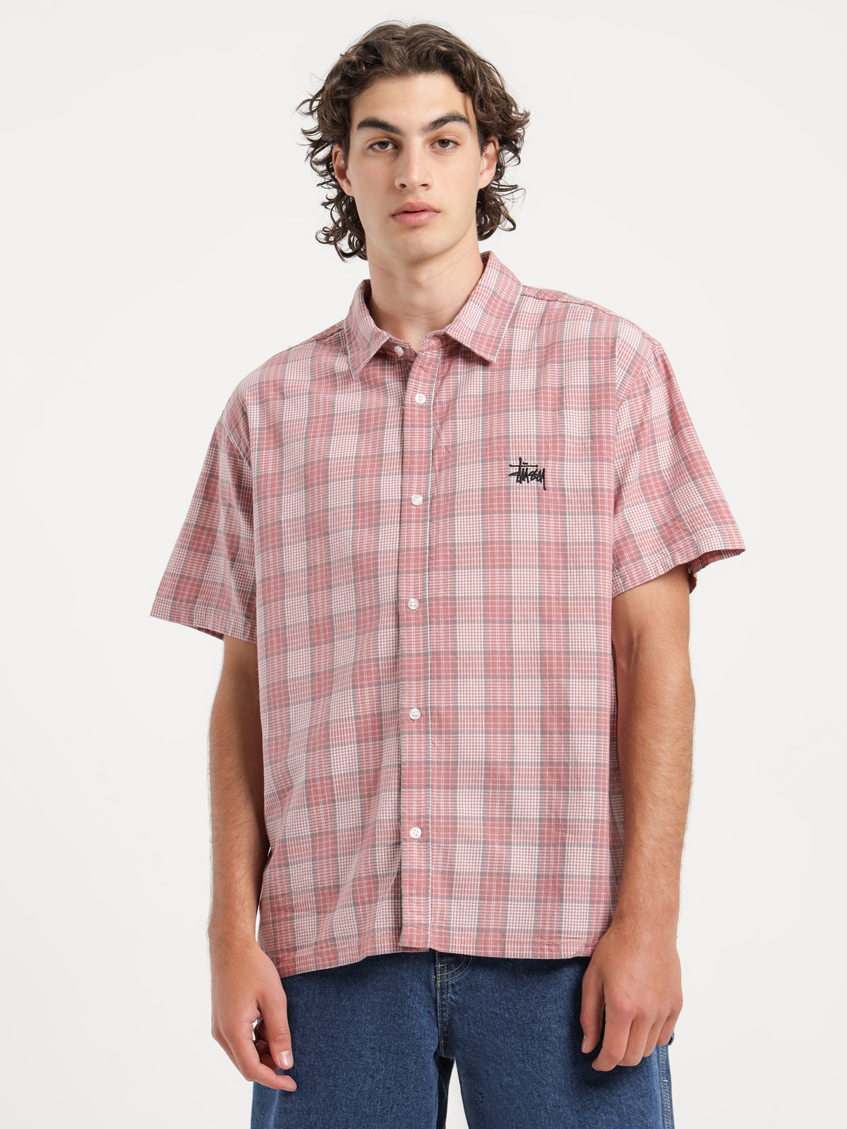 Blair Check SS Shirt in Red