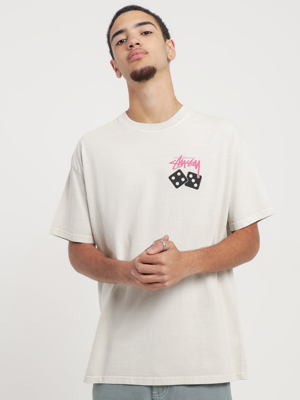 Colour Dice Heavyweight T-Shirt in White Sand