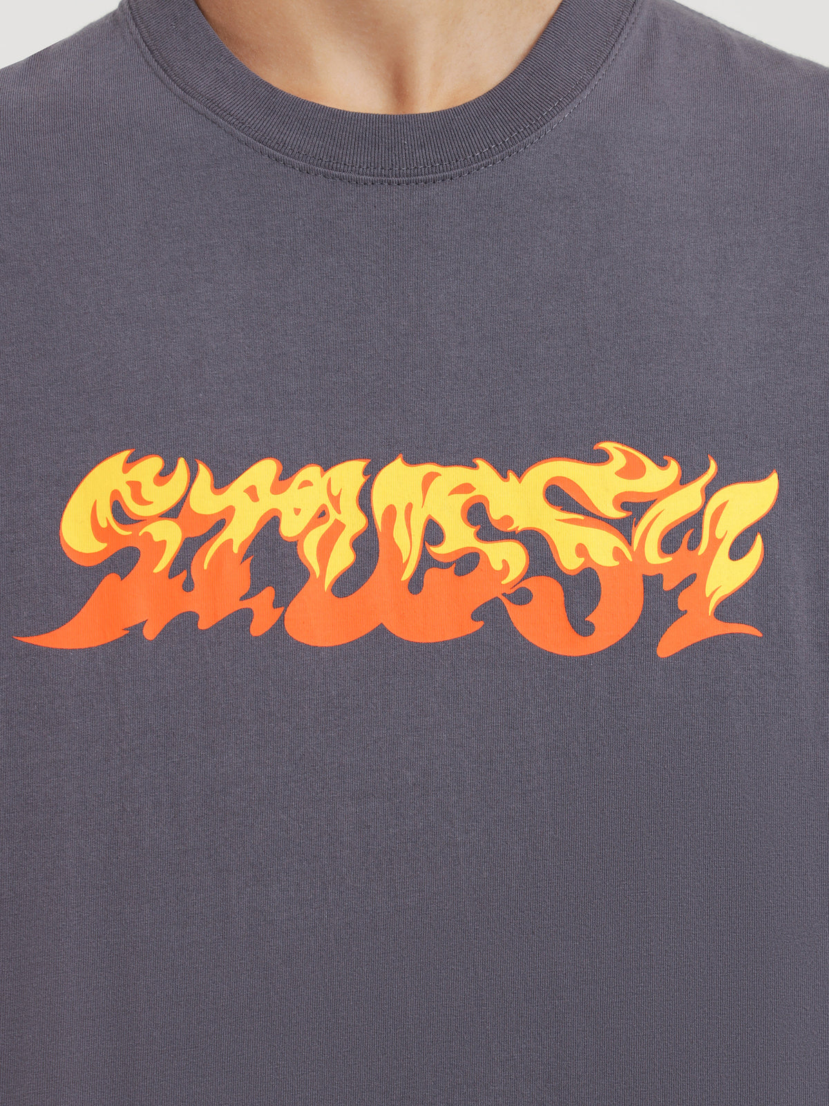 Flames Heavyweight T-Shirt in Charcoal