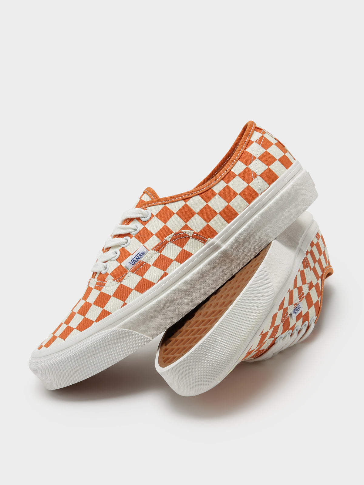 Unisex Authentic DX Anaheim Factory Sneakers in Checkerboard Burnt Orange