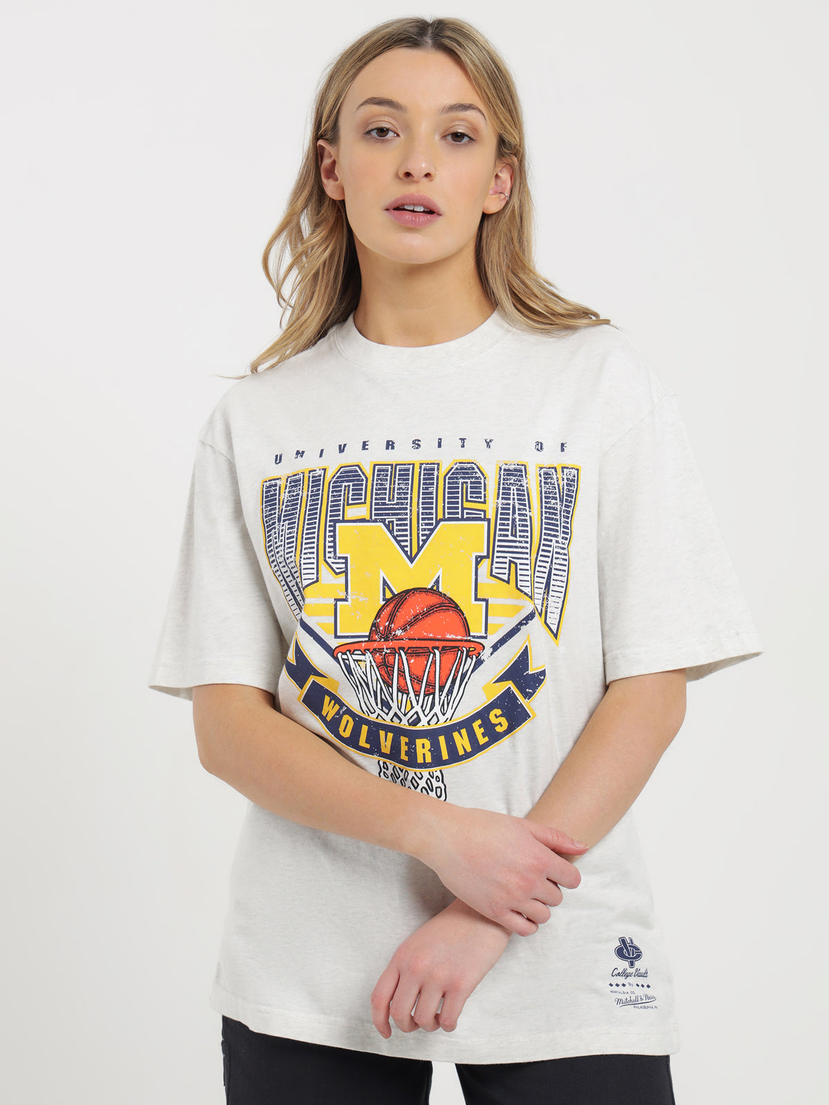Off The Rim Michigan T-Shirt in White Marle