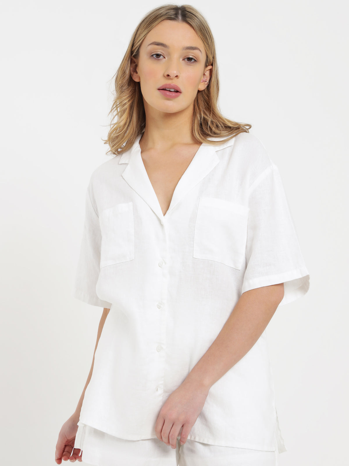 Rynn Linen Resort Shirt in White