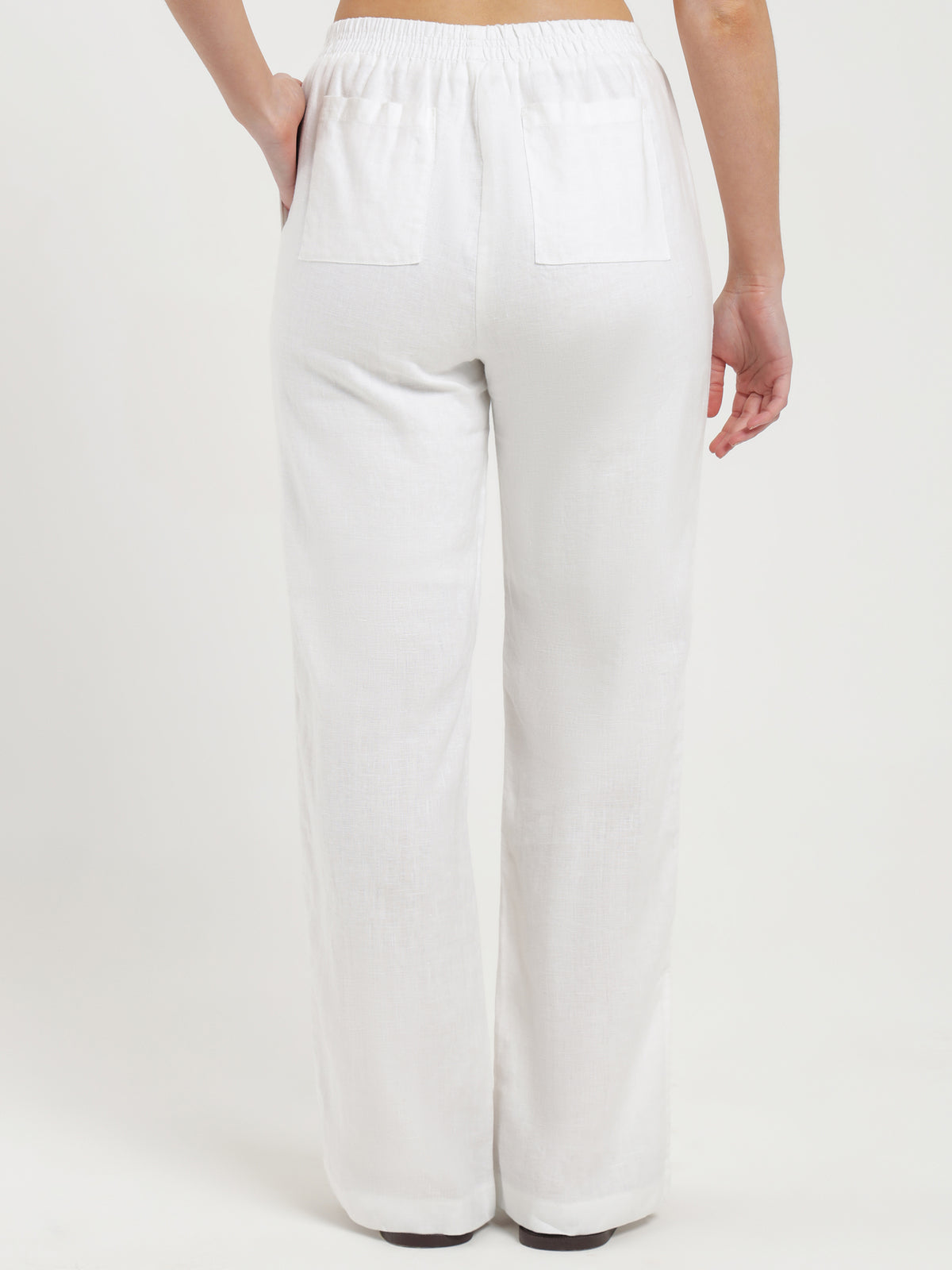 Rynn Linen Split Pants in White